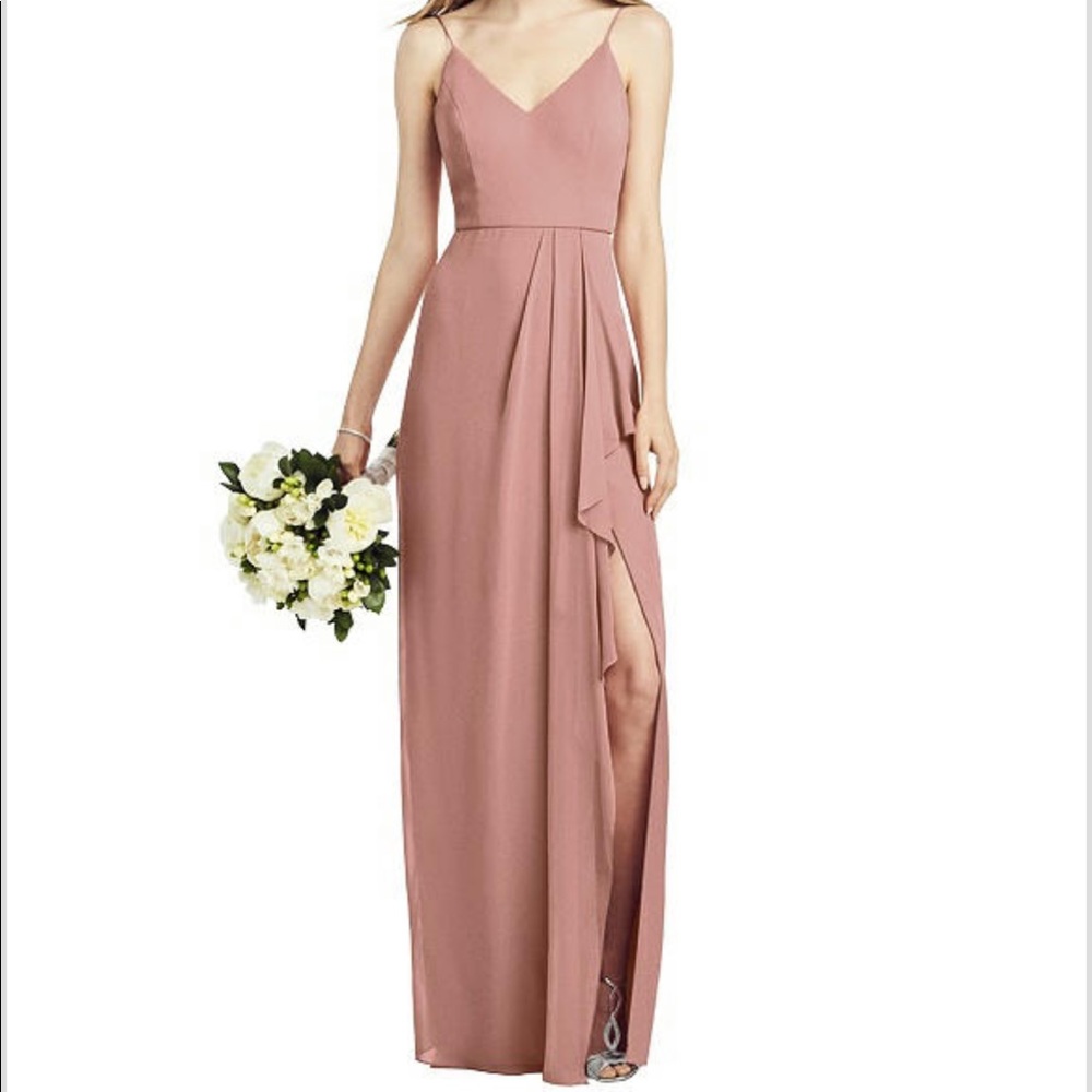 After Six Bridesmaid Dress-desert rose